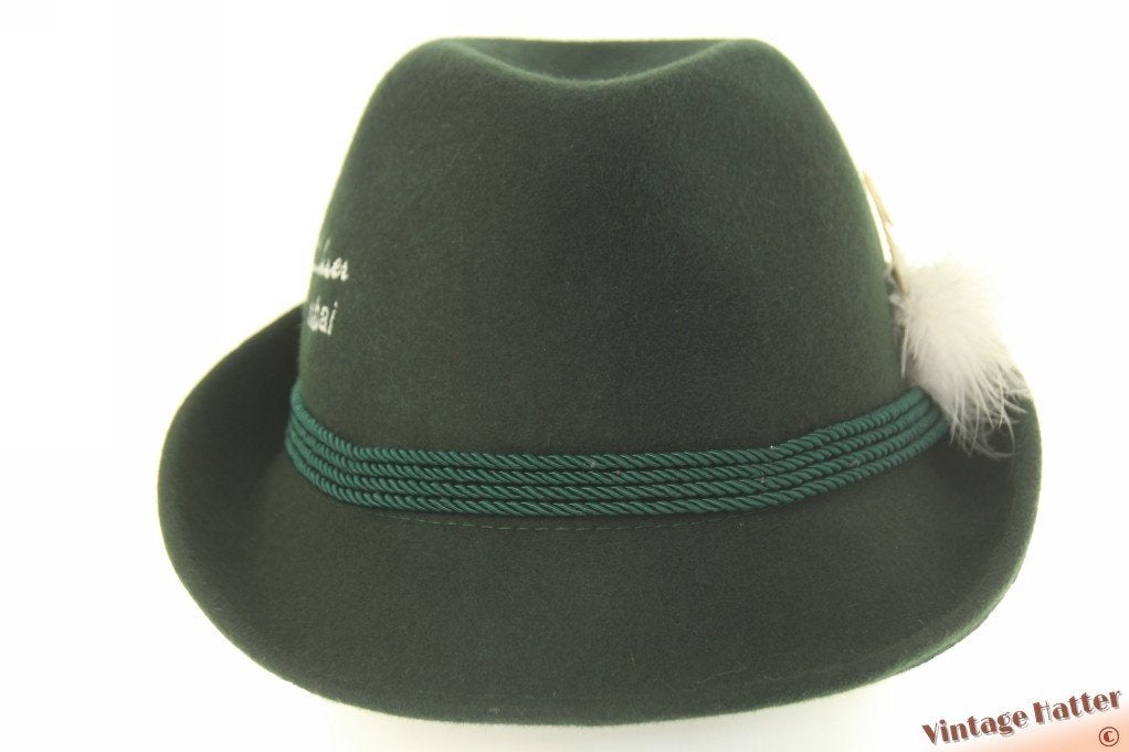 Vintage Jachthoed Die Schilehrer Stubai groen vilt 55 = S-XS, Hoed, Die Schilehrer - Stubai, Ophalen of Verzenden, 57 cm (M, 7⅛ inch) of minder