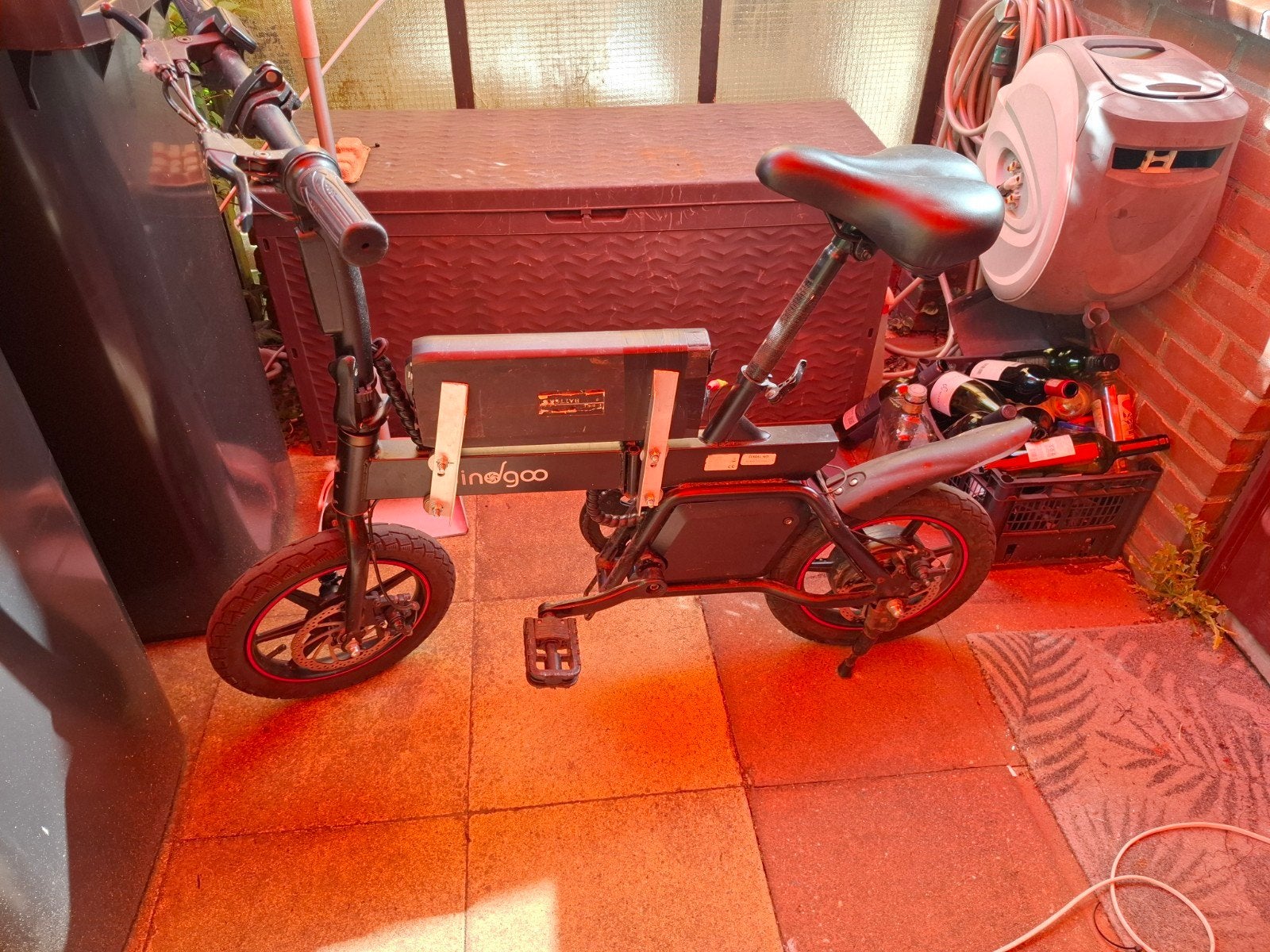 Opvouwbare elektrische fiets -wIngoo met externe accu, Gebruikt, Minder dan 47 cm, 30 tot 50 km per accu, Ophalen