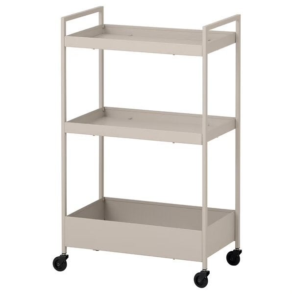 Verrijdbare trolley met 3 etages - Beige ikea, Ophalen, Zo goed als nieuw