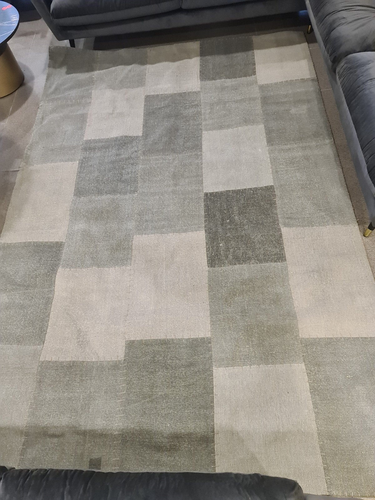 Nieuw vloerkleed By-Boo patchwork mono 200x290cm antraciet, Ophalen, Industrieel landelijk barok brocante koloniaal boheems vintage