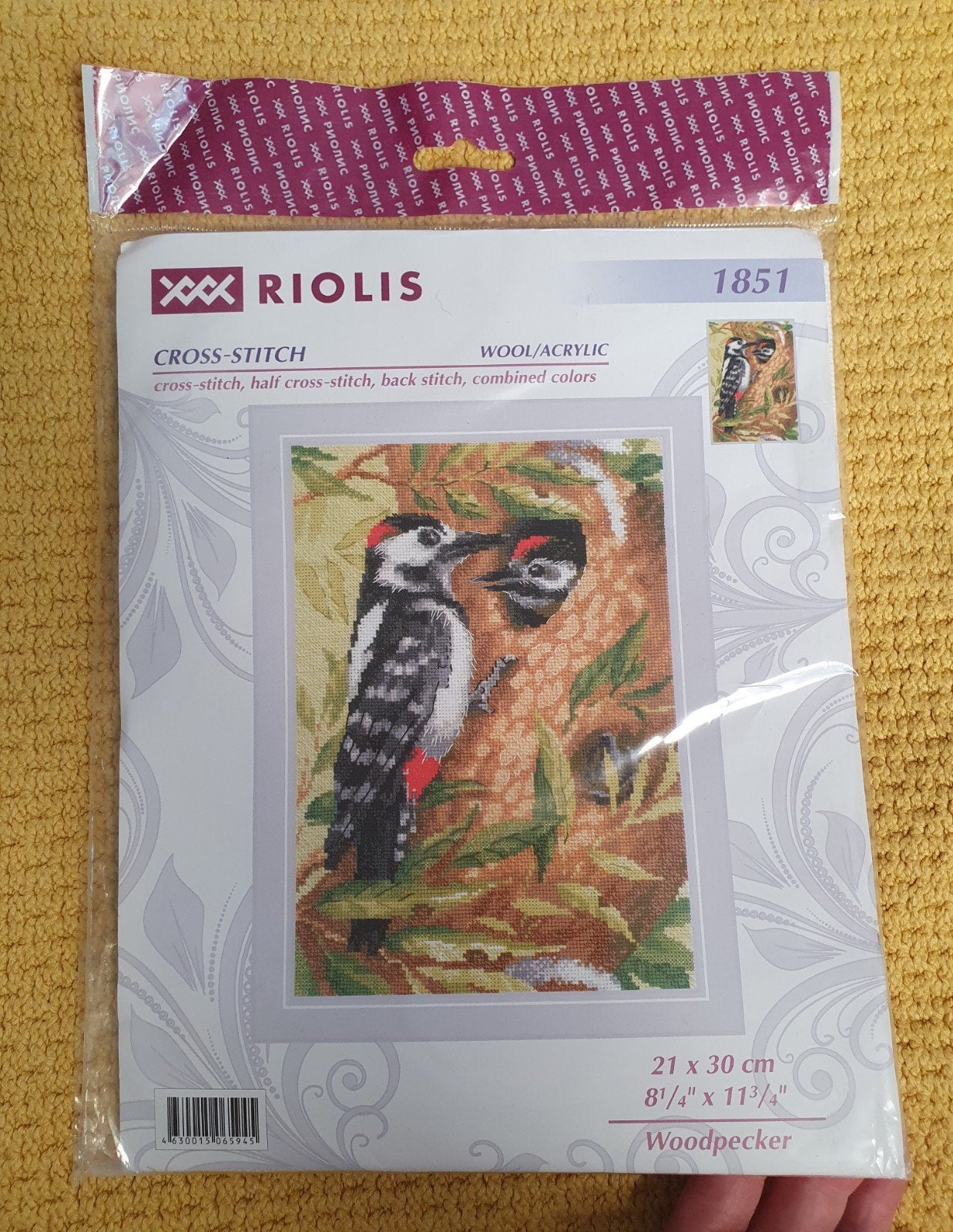 nieuw Riolis specht borduurpakket - woodpecker, Hobby en Vrije tijd, Borduren en Borduurmachines, Verzenden, Nieuw, Borduurpakket