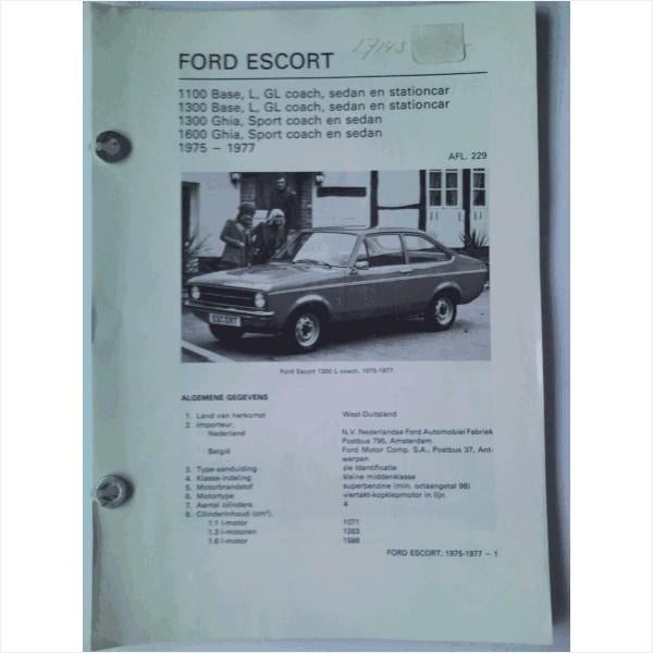Ford Escort Vraagbaak losbladig 1975-1977 #2 Nederlands, Ophalen of Verzenden, Gelezen, Ford