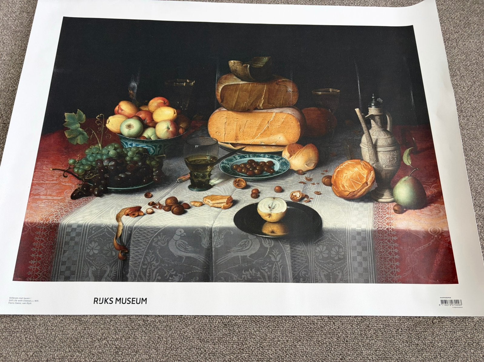 Stilleven met kazen Floris Claesz van Dijck Rijksmuseum, Antiek en Kunst, Kunst | Schilderijen | Klassiek, Ophalen of Verzenden