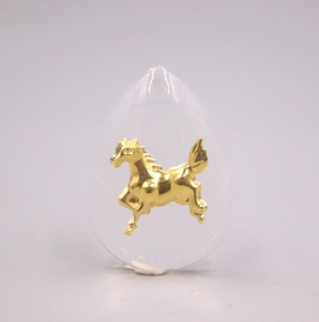 Gouden paard kettinghanger, Verzenden, Nieuw, Hanger