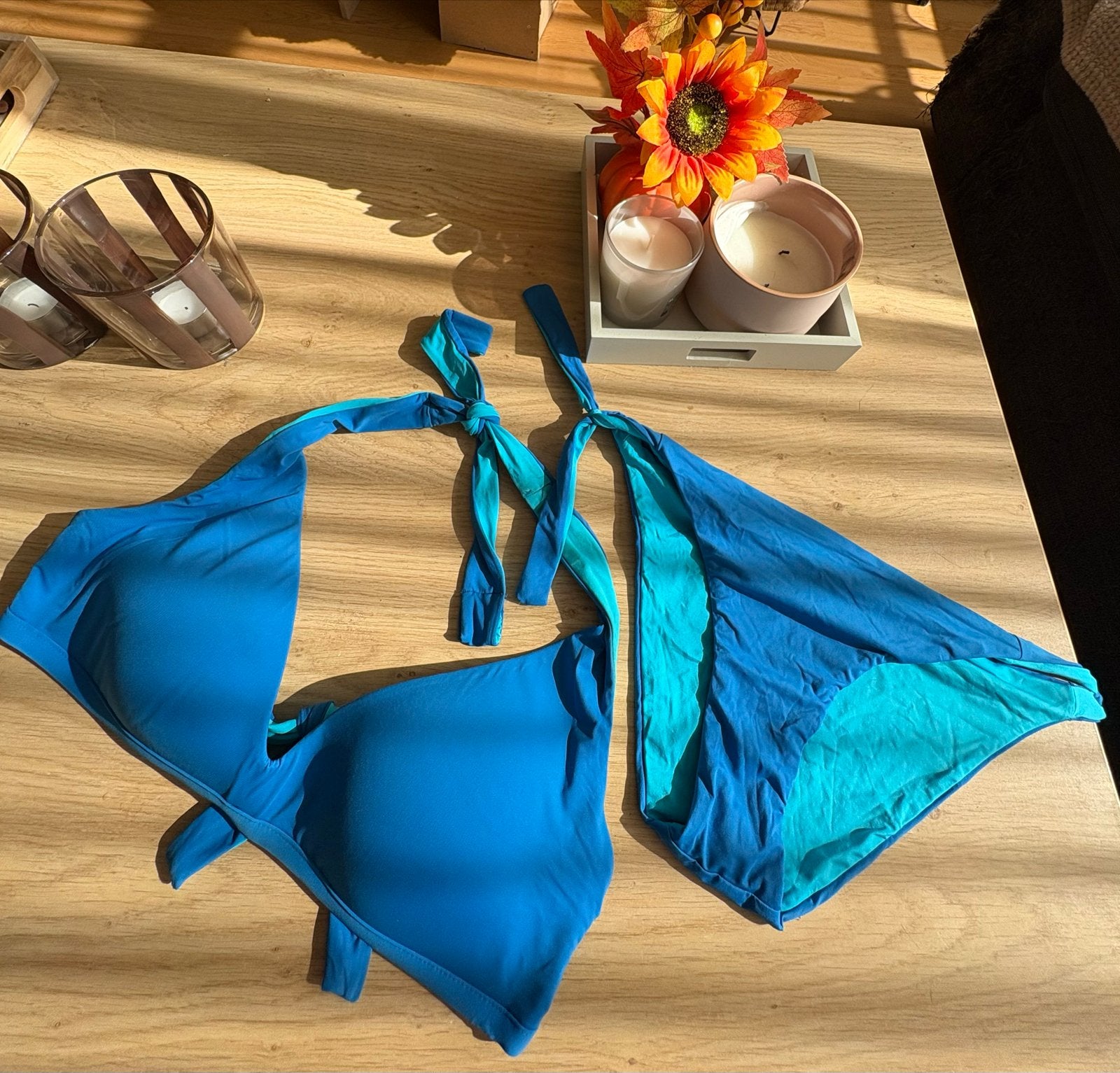 Calzedonia bikini set - Blauw, Ophalen of Verzenden, Zo goed als nieuw, Blauw, Bikini