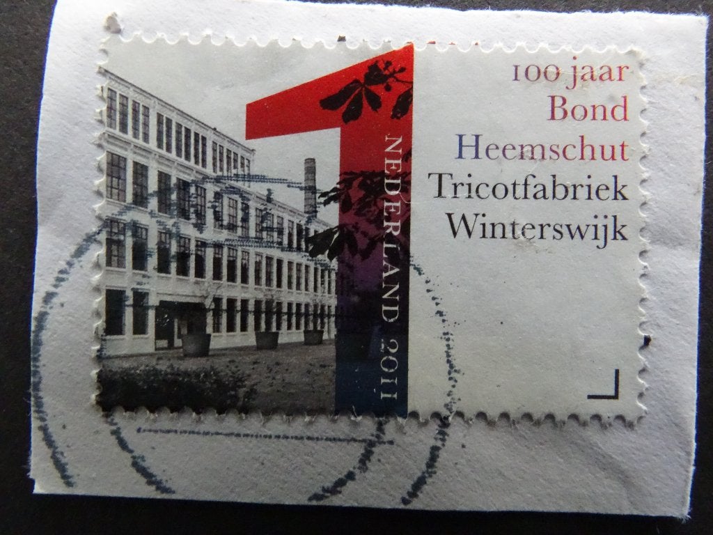 Postzegel NL / 100 Jaar Bond Heemschut Tricotfabriek, Postzegels en Munten, Ophalen of Verzenden, Na 1940, Gestempeld
