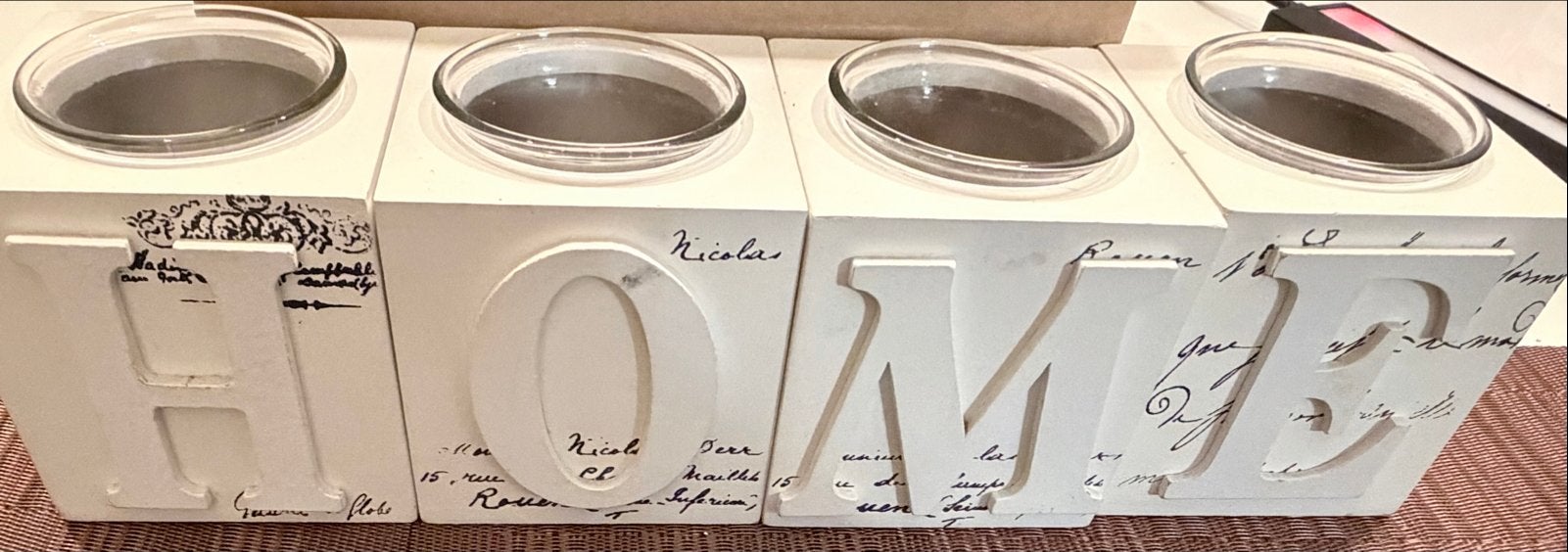 HOME opbergers met glazen deksel, Huis en Inrichting, Ophalen, Hout, Gebruikt, Landelijk