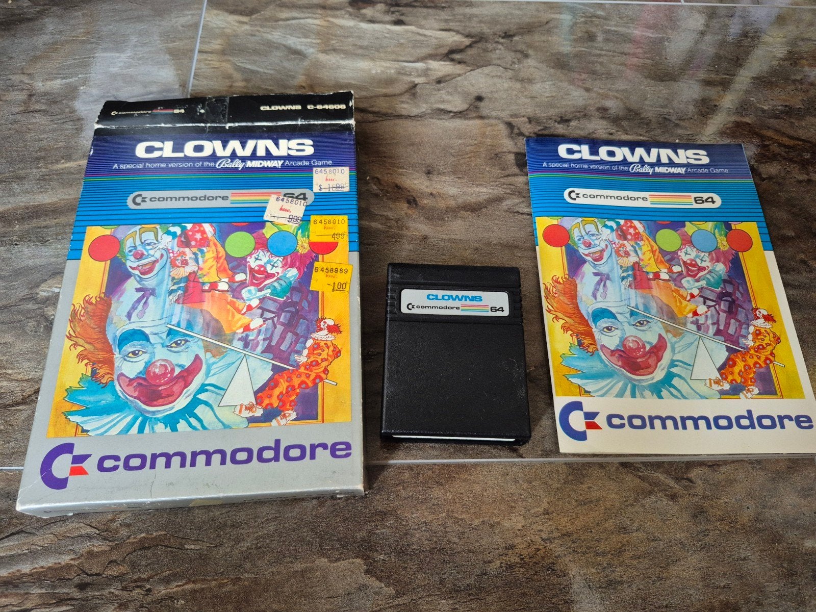Clowns Commodore 64 Game cartridge - Bally Midway Arcade Ver, Gebruikt, 1 speler, Ophalen of Verzenden, Vanaf 3 jaar