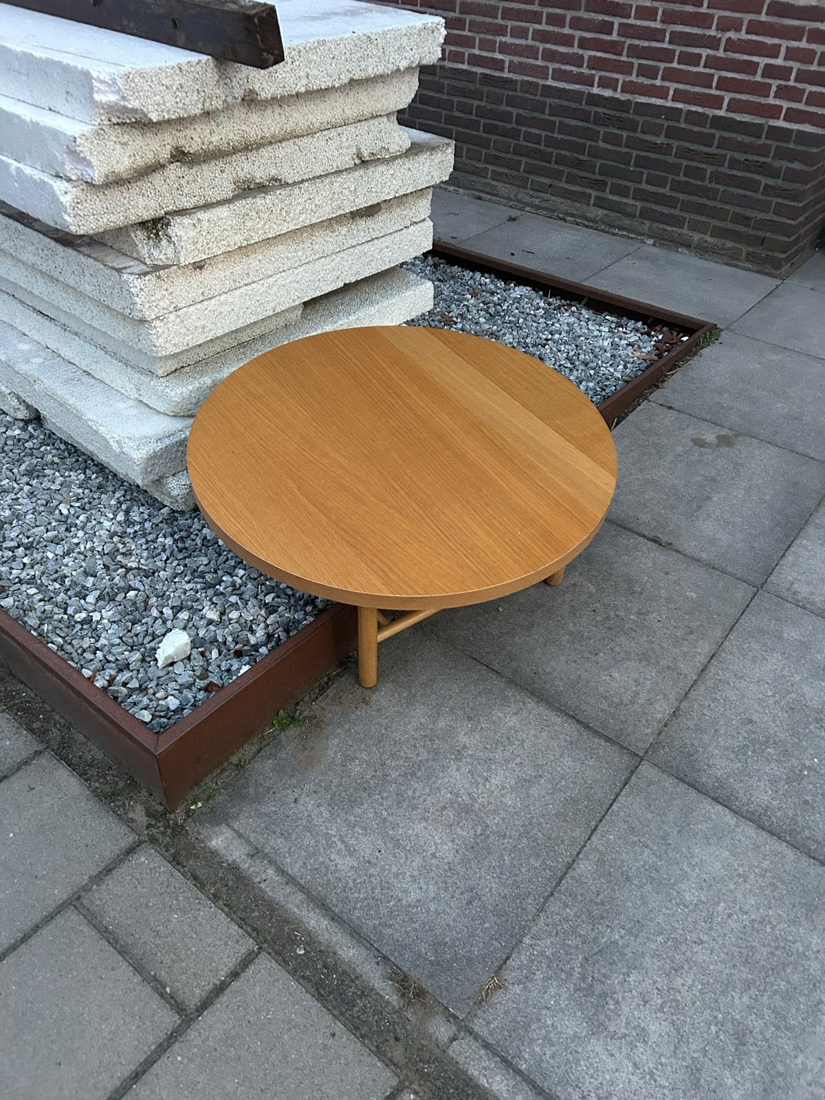 Ikea Bijzettafel/Salontafel in Eiken Kleur, Ophalen, Gebruikt, Rond, Overige houtsoorten