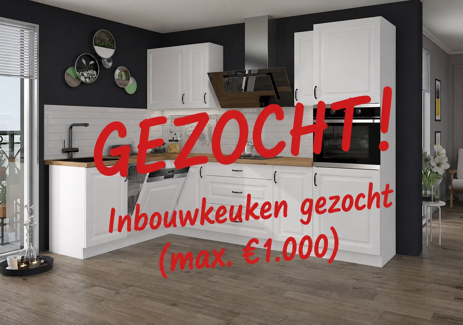 GEZOCHT: Inbouwkeuken tot €1.000, Ophalen of Verzenden, Gebruikt