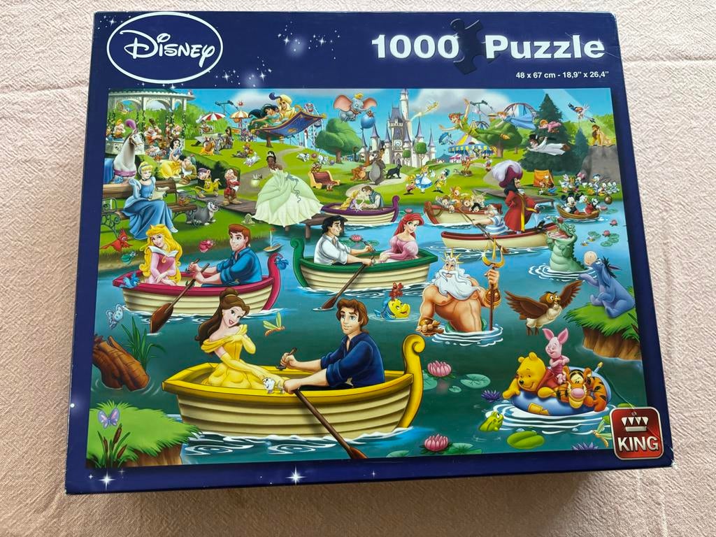 King Disney 1000 stukjes puzzel bootjes prinsessen!, Ophalen of Verzenden, 500 t/m 1500 stukjes, Gebruikt, Legpuzzel