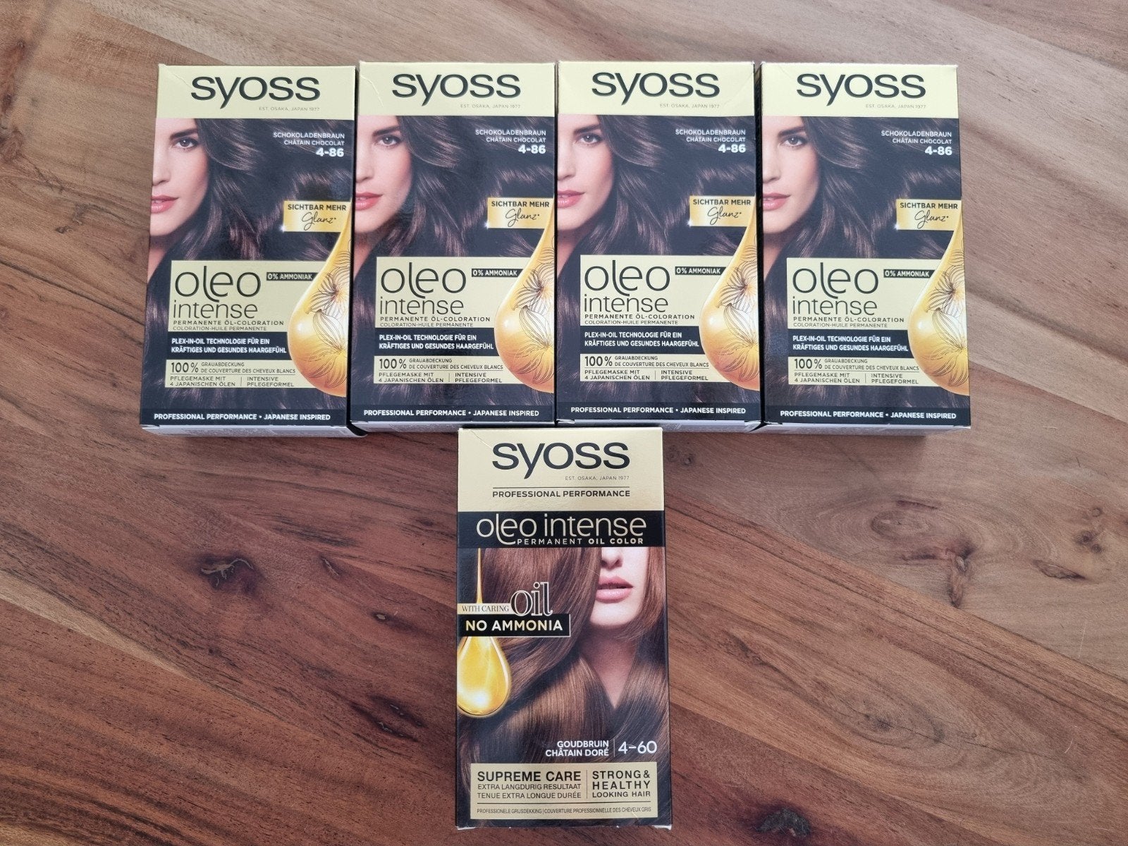 Syoss Oleo Intense Haarverf - 4 chocoladebruin, 1 goudbruin, Ophalen of Verzenden, Nieuw, Overige typen