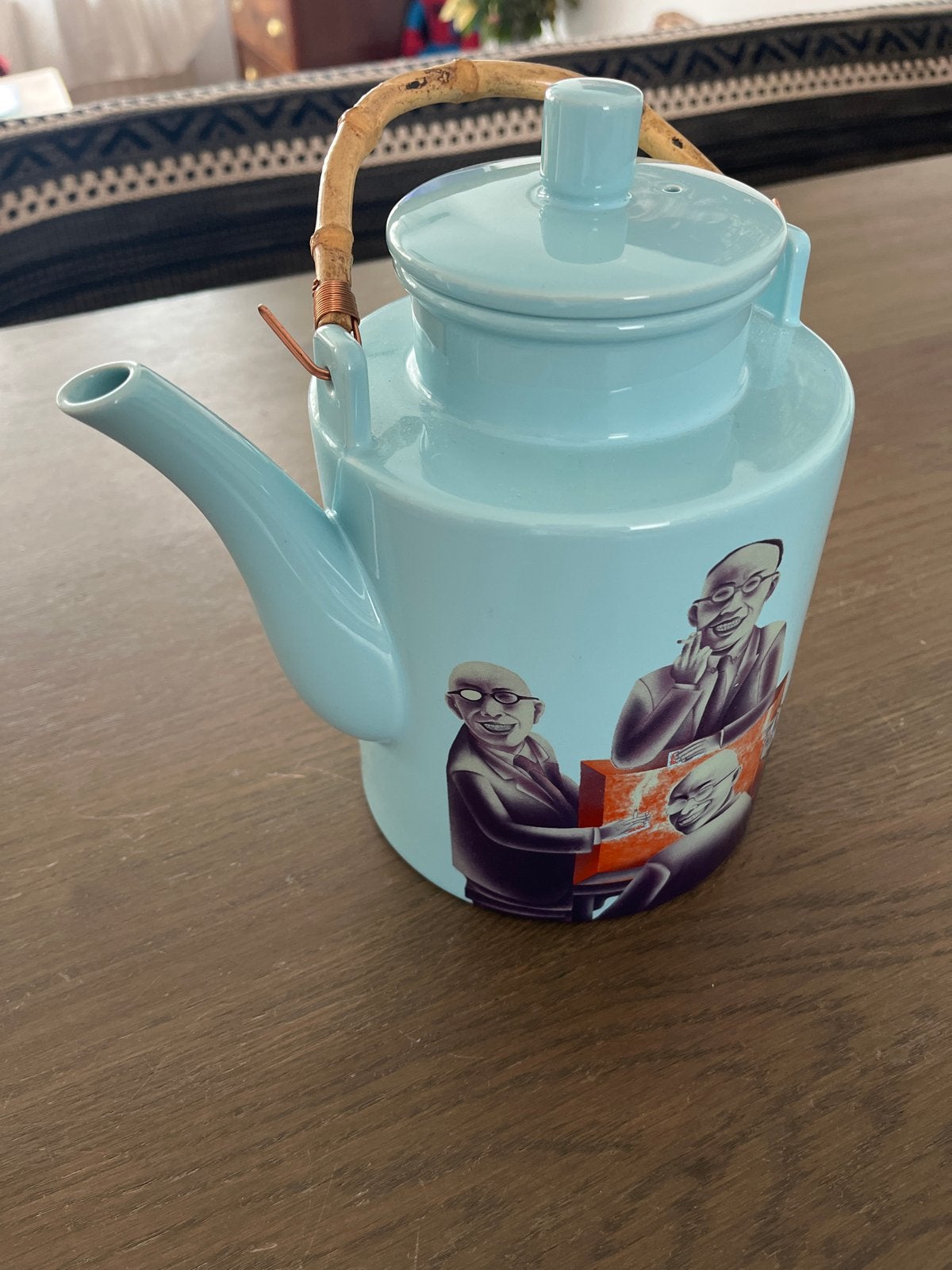 Pilingpalang theepot met bamboe handvat en unieke print, Ophalen
