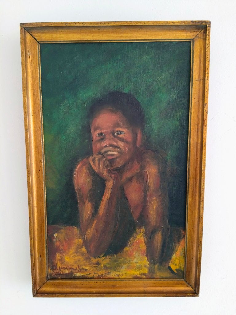 Schilderij portret olieverf op doek, Ophalen of Verzenden