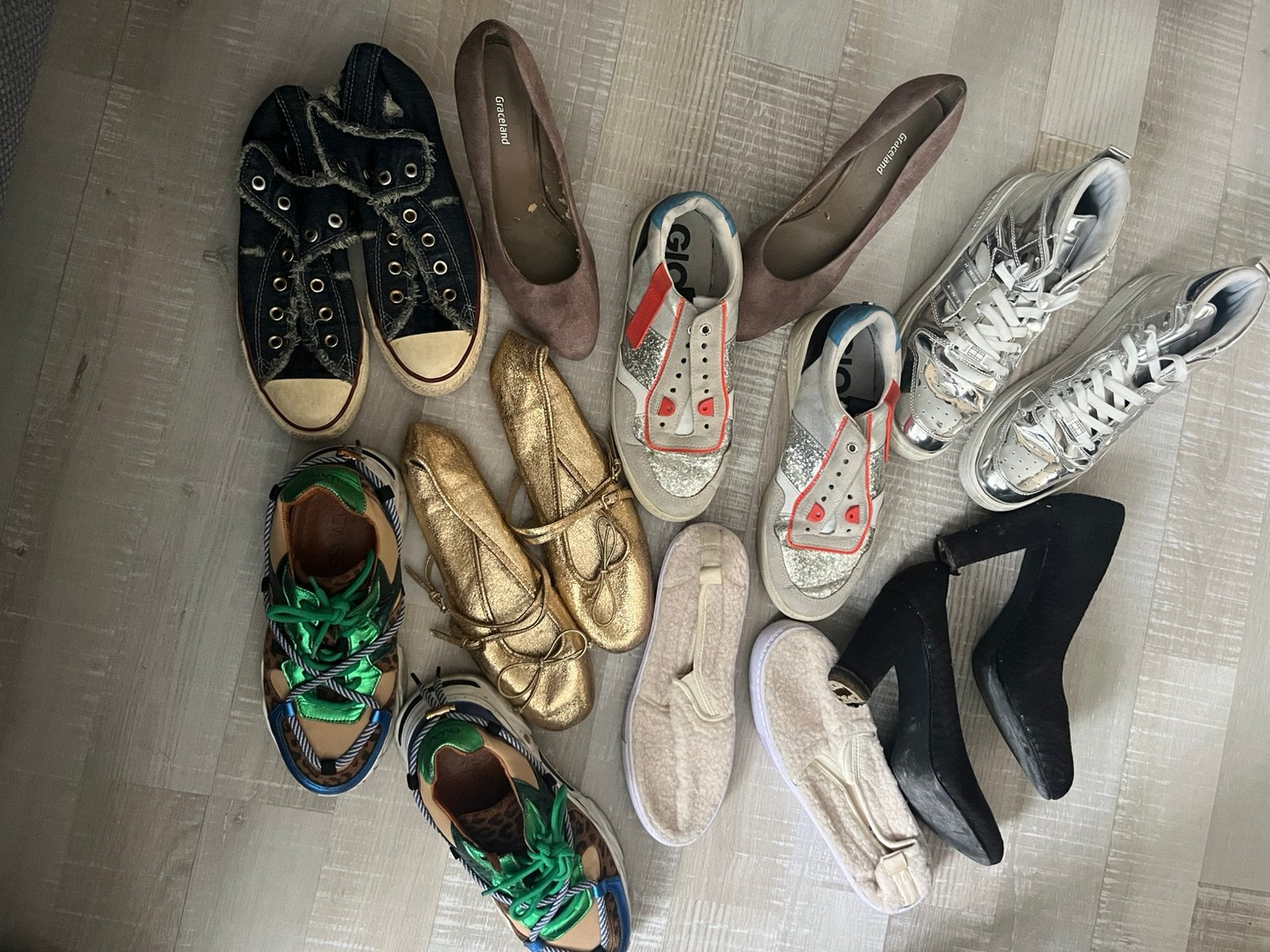Pakket schoenen maat 39, Ophalen, Overige kleuren, Sneakers of Gympen, Gedragen