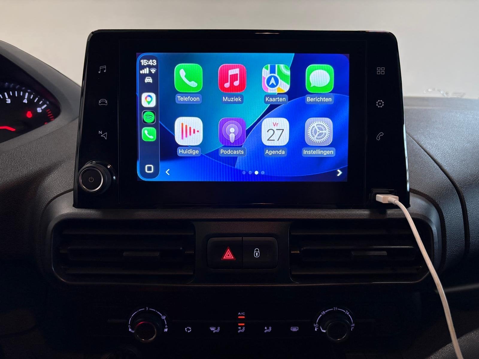 Peugeot Partner 1.5 BlueHDI Premium L2 Navigatie Apple Carpl, Voorwielaandrijving, Stof, Gebruikt, Euro 6