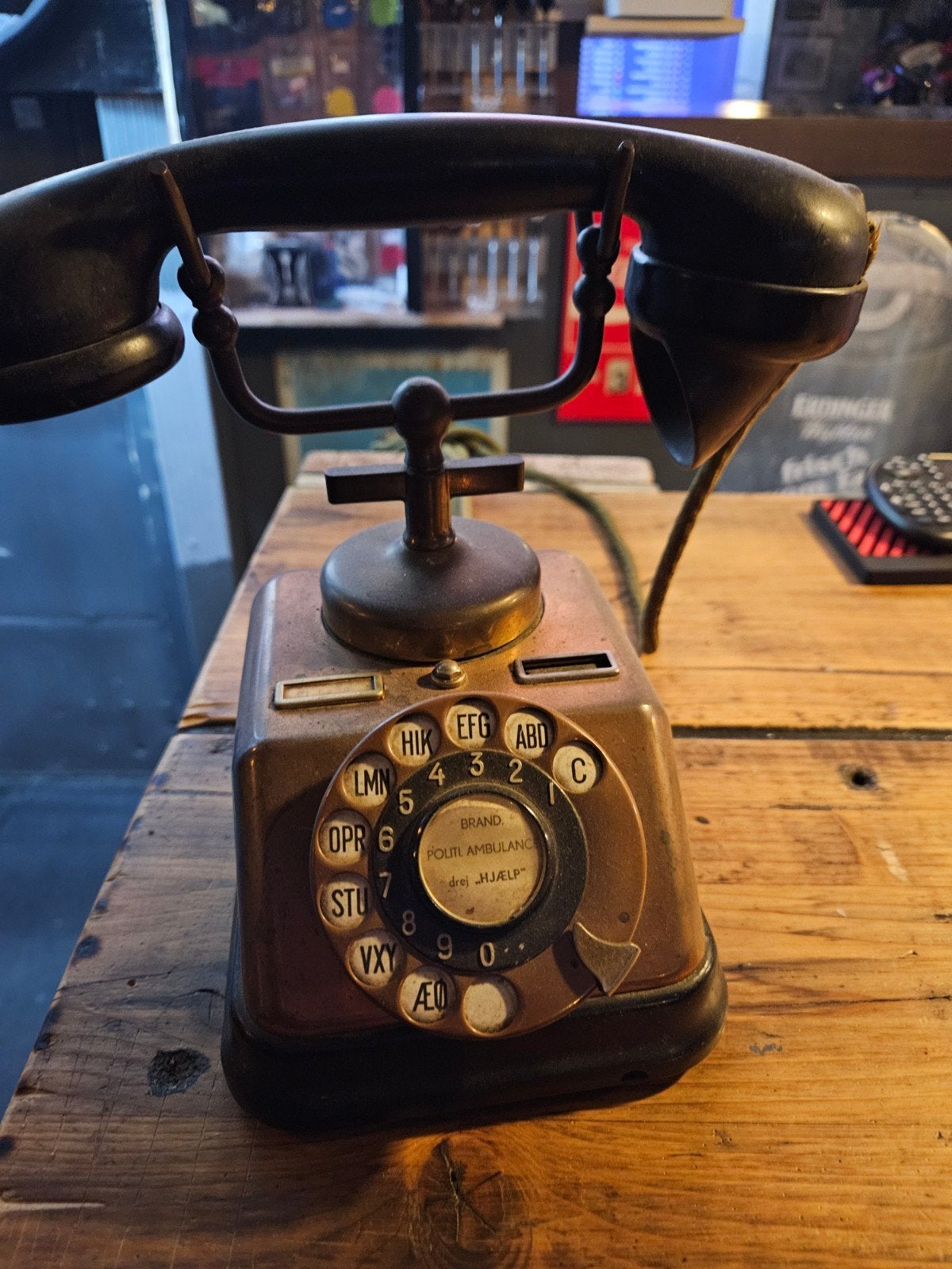 Antieke Telefoon met Draaischijf - Kopenhagen Telefoon, Antiek en Kunst, Ophalen of Verzenden