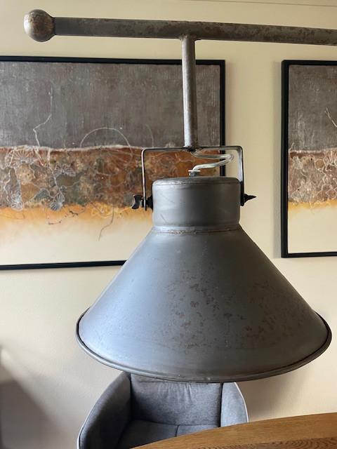 Stoere industriele hanglamp, Ophalen, Zo goed als nieuw, Metaal, 50 tot 75 cm