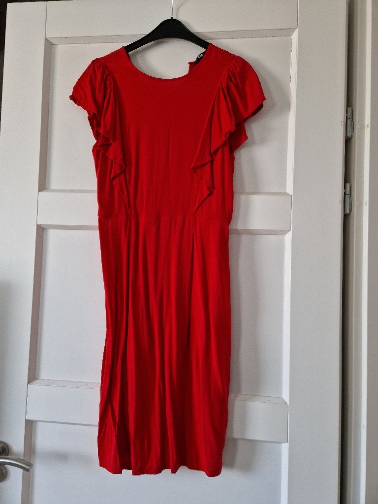 Midi jurk, rood, maat 40, Maat 38/40 (M), Ophalen of Verzenden, Zo goed als nieuw, Rood
