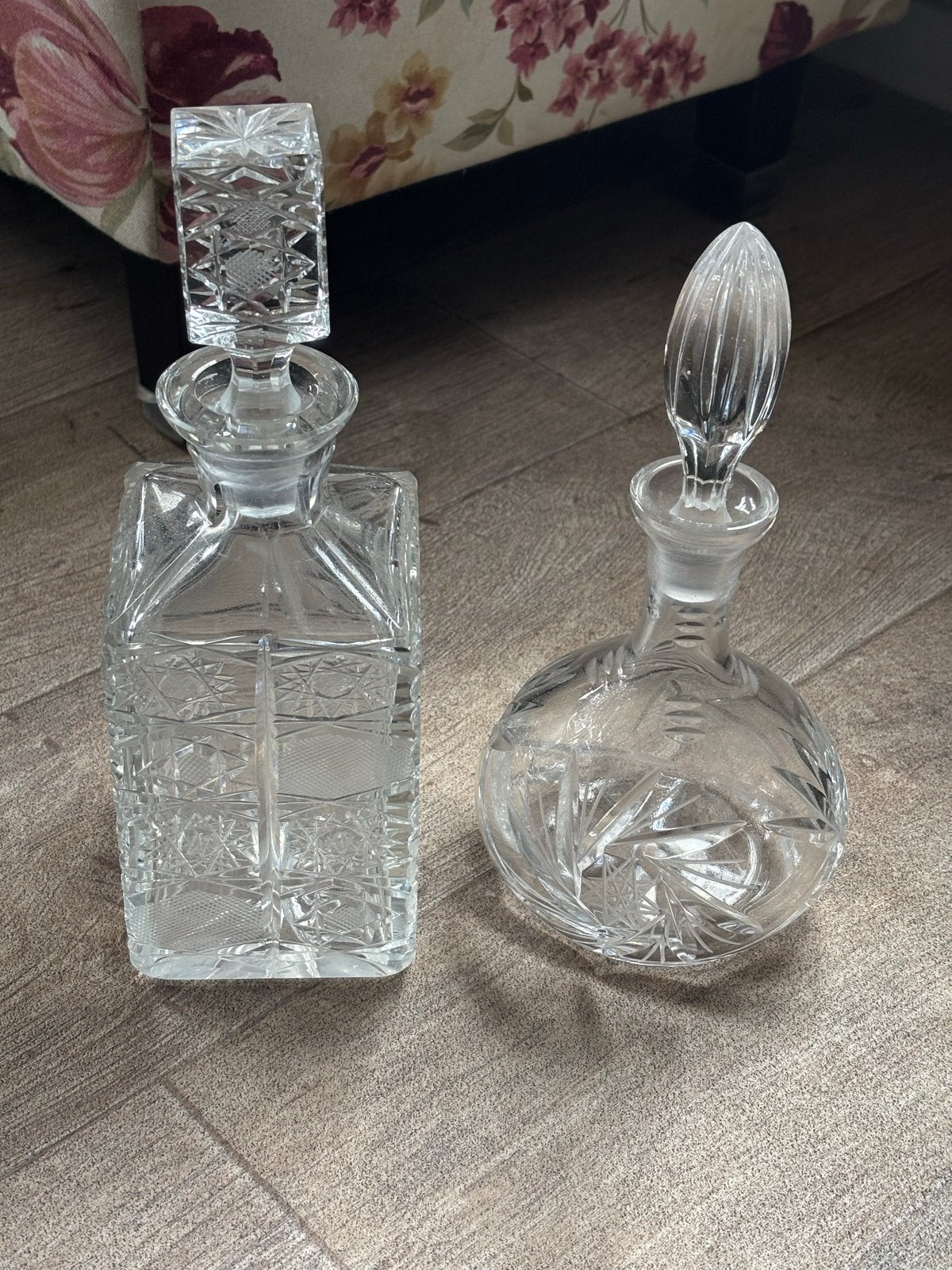 Set van 2 kristallen karaffen met stop, Ophalen of Verzenden