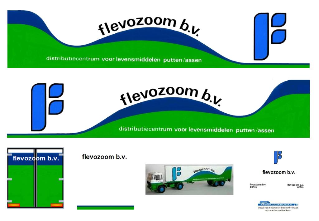 Vrachtauto decal 1:50 Flevozoom Putten, Hobby en Vrije tijd, Modelauto's | 1:50, Verzenden, Nieuw, Bus of Vrachtwagen, Overige merken