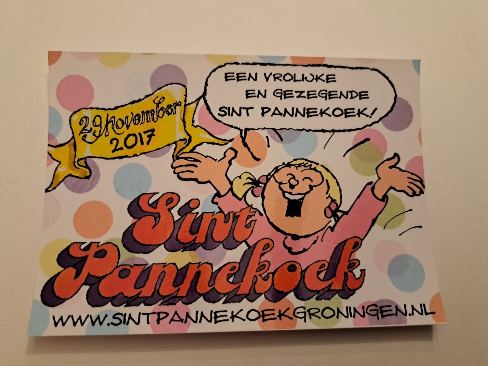 Catootje~Sint Pannekoek uit 2017 kleuren~kaartkaart, Verzenden, Overige figuren, Nieuw, Plaatje, Poster of Sticker