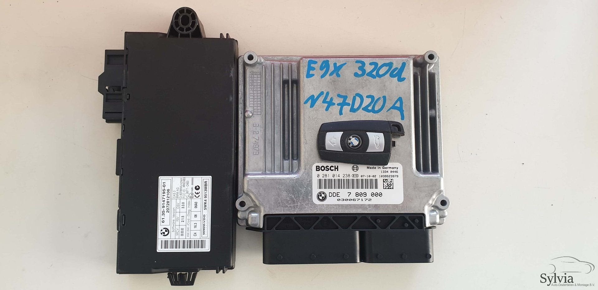 Startset Contactslot + ECU CAS3 BMW 3 serie E90 E91 N47 7809, Gebruikt, -, -, Ophalen of Verzenden