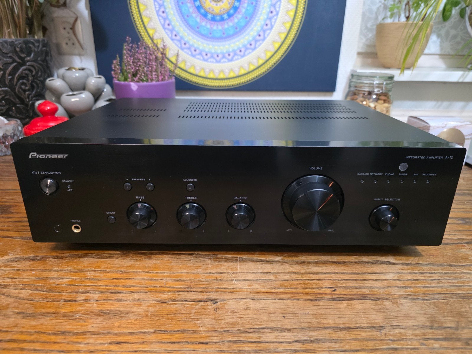 Pioneer A-10 Stereo Versterker – Zwart – In zeer goede staat, Ophalen of Verzenden, Zo goed als nieuw, 60 tot 120 watt, Pioneer