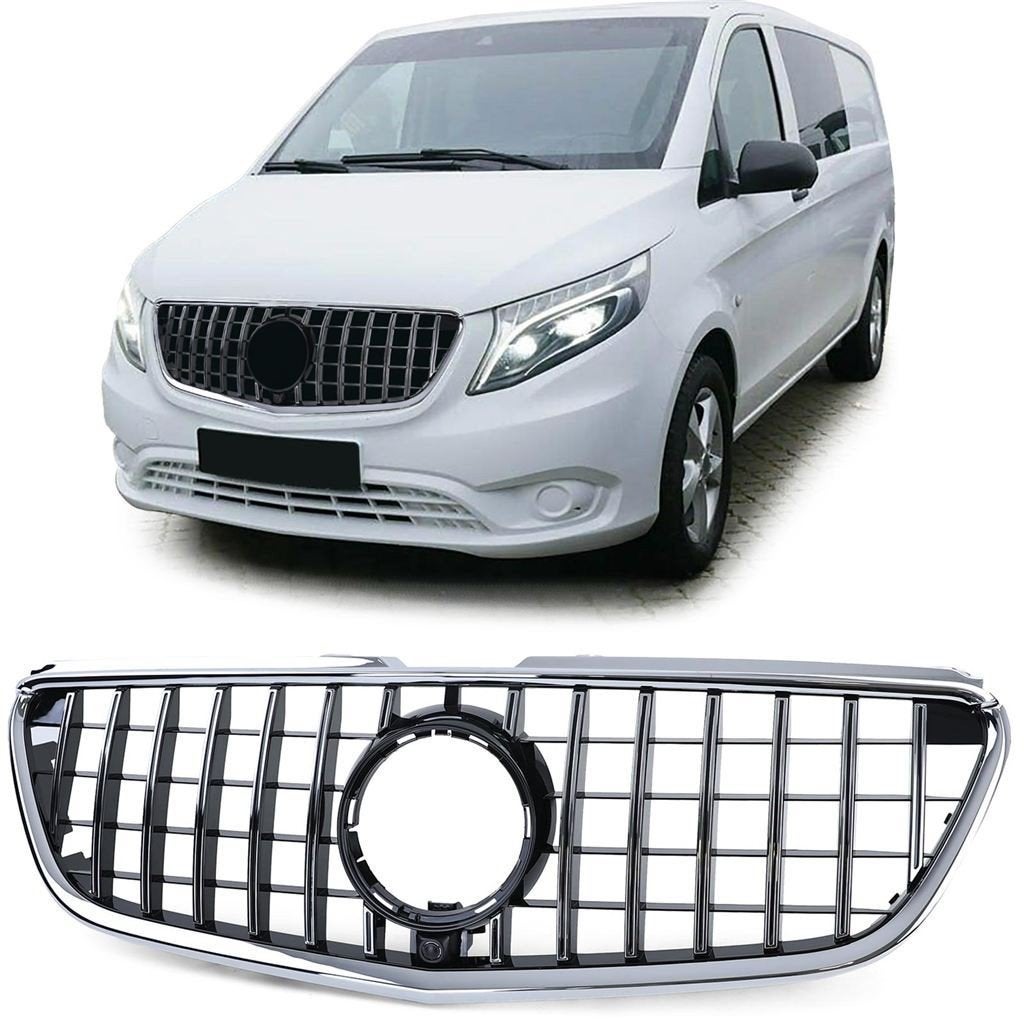 Grill Voor MB Vito / V Klasse W447 AMG Design Zwart Chrome