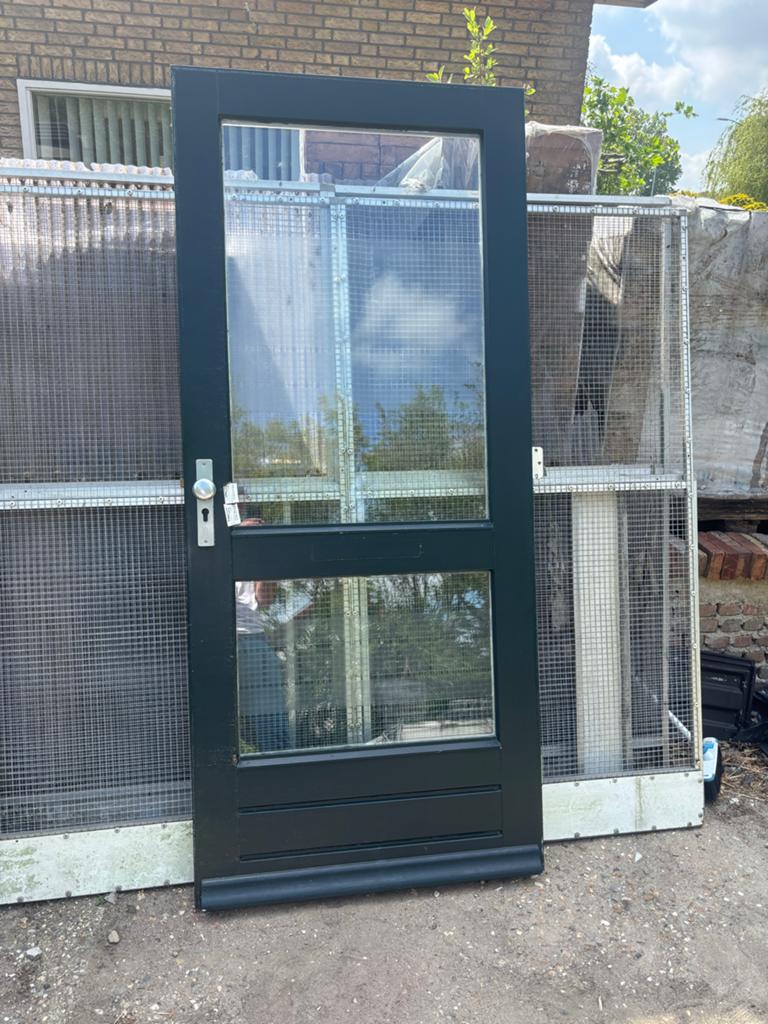 Voordeur met dubbel glas, 92,5 x 211, Doe-het-zelf en Verbouw, Deuren en Horren, Gebruikt, Buitendeur, 200 tot 215 cm, 80 tot 100 cm