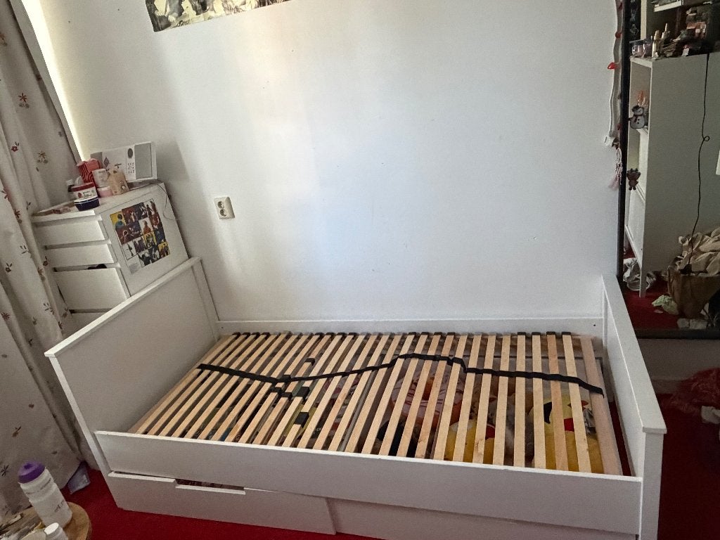 Een persoons Wit (White wooden) Bed, Ophalen, Gebruikt, Eenpersoons, Jade by WOOOD