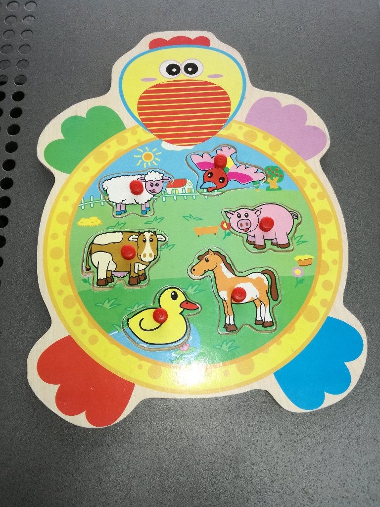 Houten puzzel(dierenpuzzel), Gebruikt, Ophalen of Verzenden, Van hout, Minder dan 10 stukjes