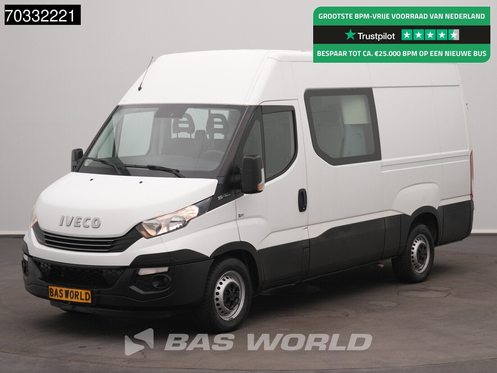 Iveco Daily 35S14 Automaat L2H2 Dubbel Cabine Trekhaak Airco, Auto's, Automaat, Stof, Gebruikt, Euro 6