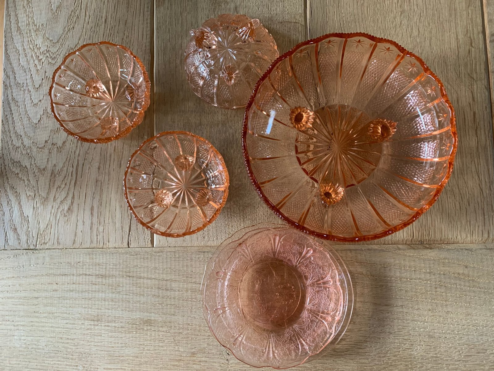 Roze glas servies, Ophalen, Gebruikt, Overige stijlen, Glas
