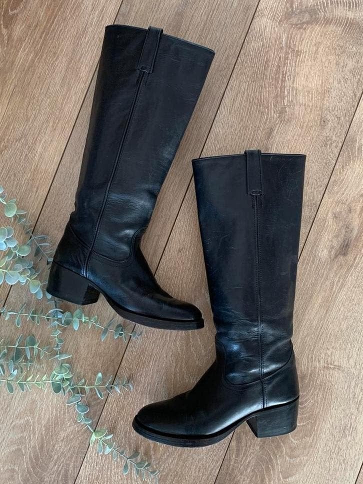 Tony Mora retro boots blokhak 37 western boots hoge laarzen, Hoge laarzen, -, Zwart, -