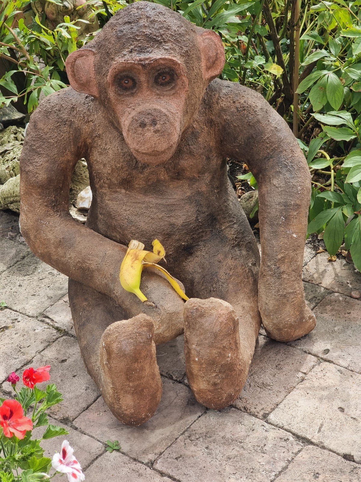 Groot apenbeeld voor tuin of terras - 65 cm hoog, Tuin en Terras, Tuinbeelden, Ophalen, Gebruikt, Overige materialen, Dierenbeeld