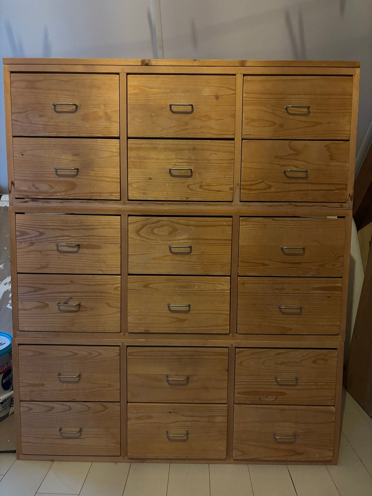 Lundia Houten ladekast met 18 laden - grenenhout, Huis en Inrichting, Ophalen, Gebruikt, 5 laden of meer, 100 tot 150 cm