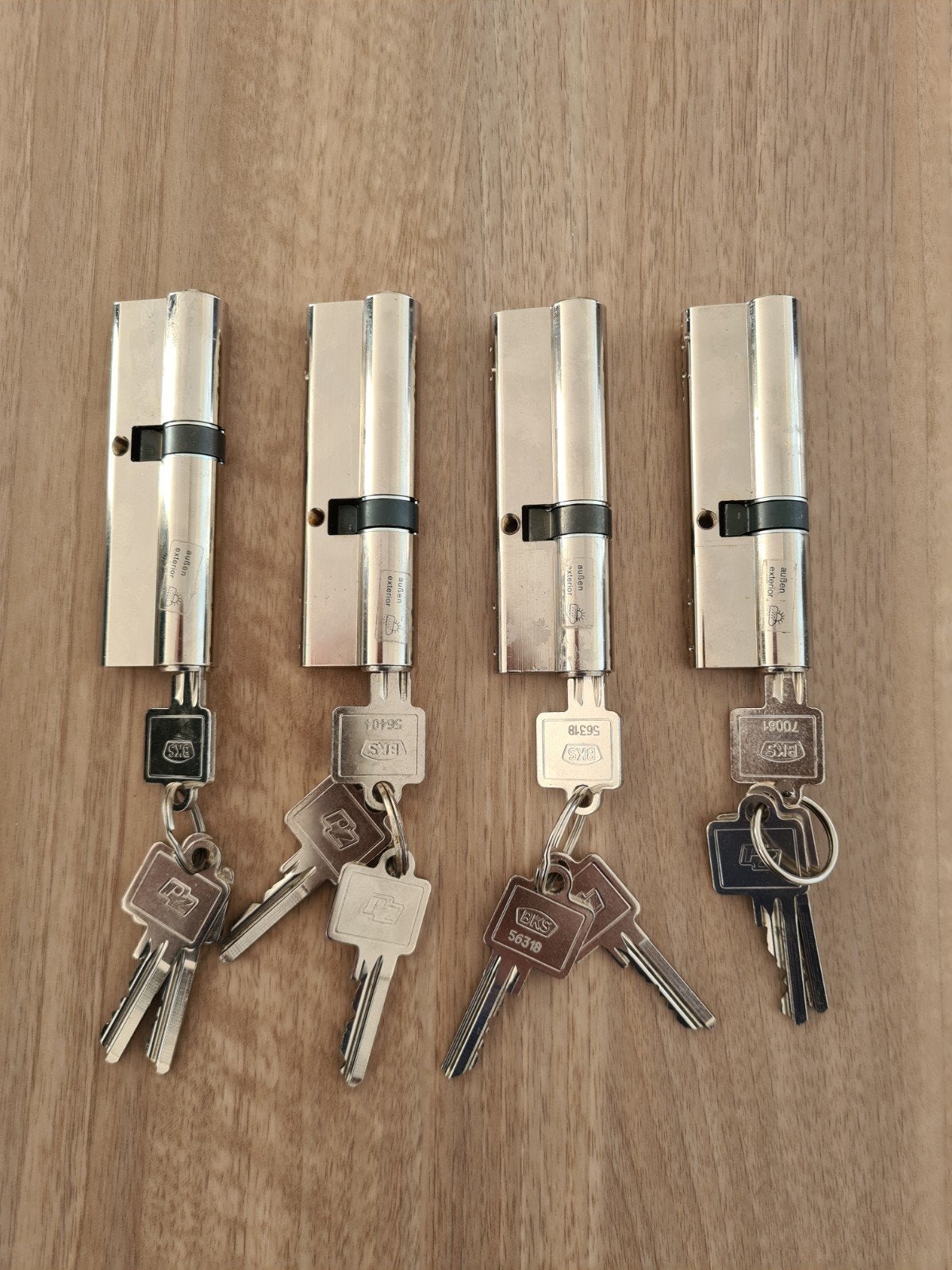4 stuks BKS Cilindersloten 10cm met 3 sleutels, Ophalen of Verzenden, Nieuw, Rvs, Slot