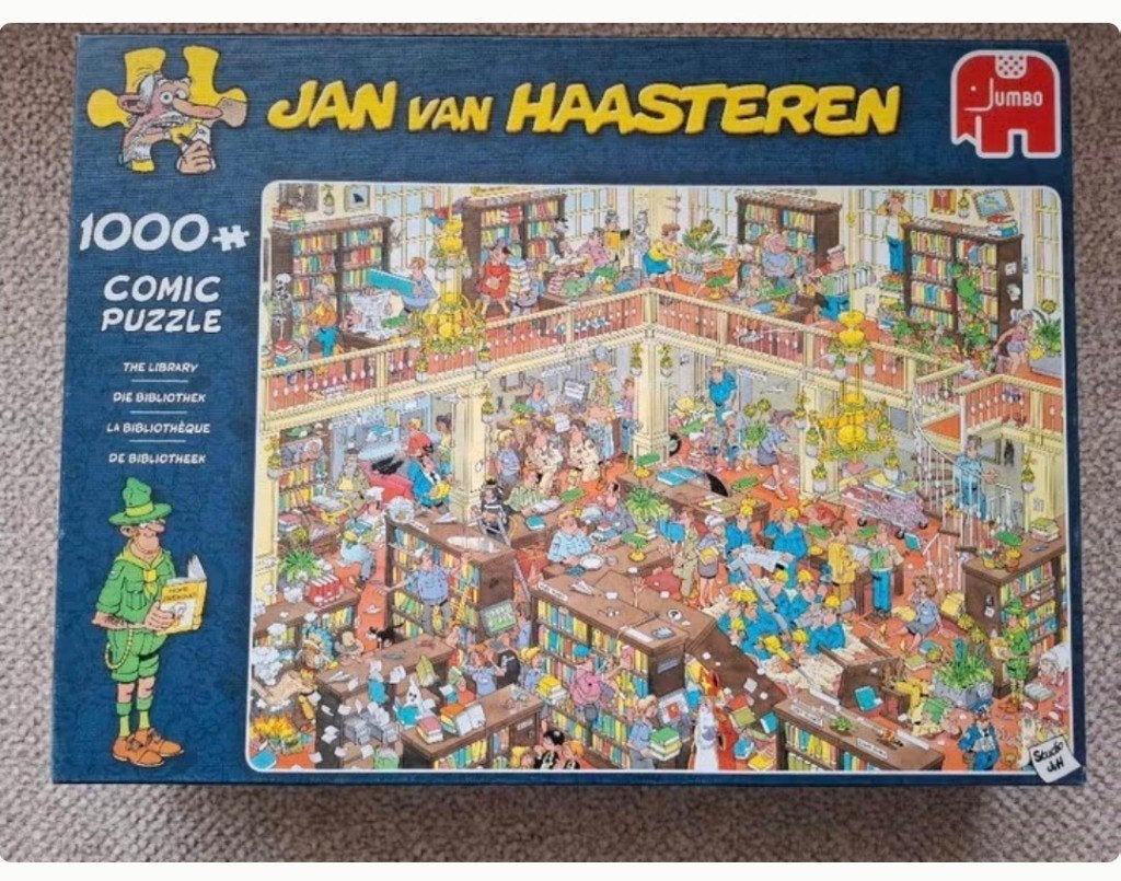 De Bibliotheek Jan van Haasteren, Hobby en Vrije tijd, Denksport en Puzzels, Ophalen, 500 t/m 1500 stukjes, Gebruikt, Legpuzzel