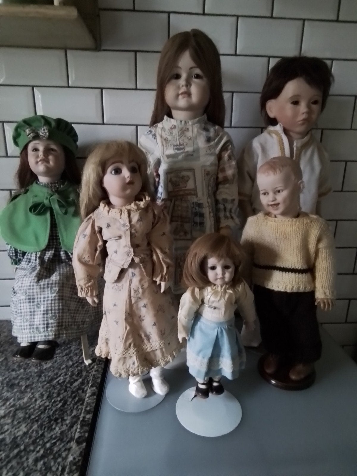 6 porseleinen poppen in 1 koop, Ophalen, Zo goed als nieuw, Pop