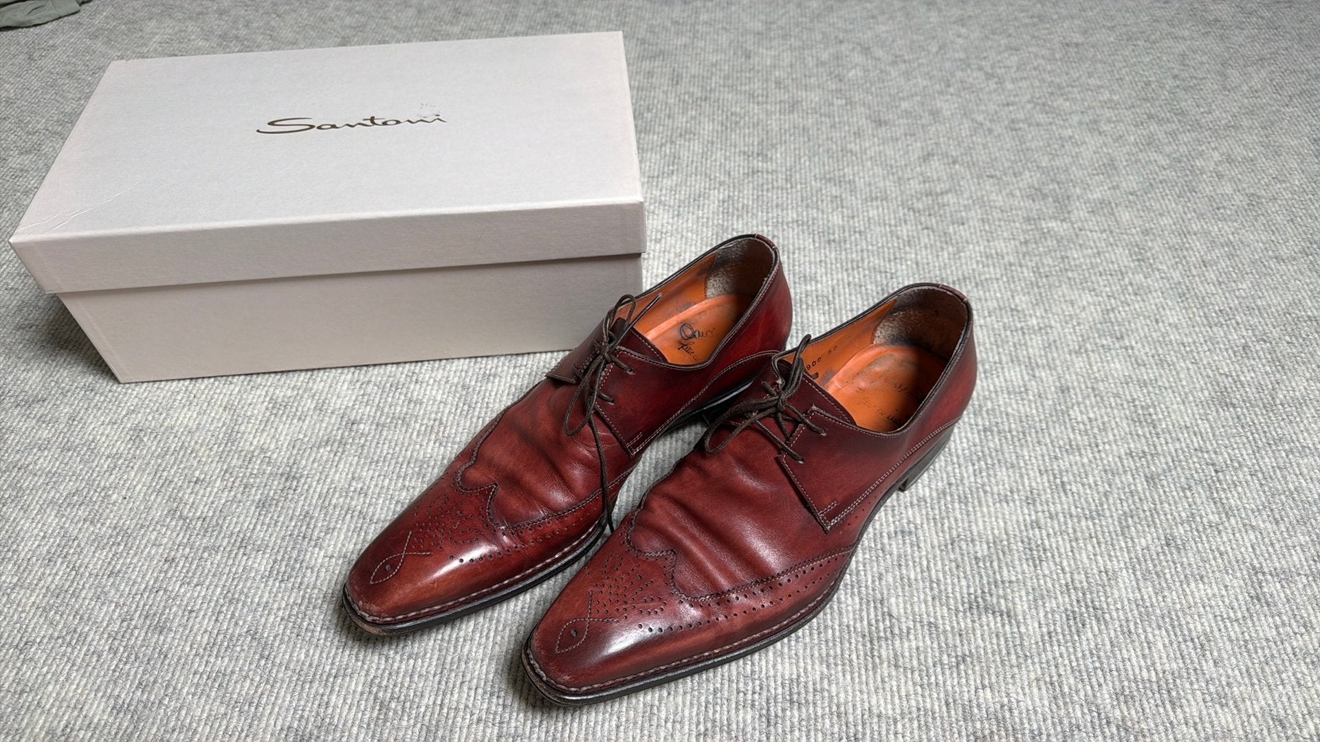 Santoni maat 9,5, Kleding | Heren, Bruin, Ophalen of Verzenden, Gedragen, Veterschoenen