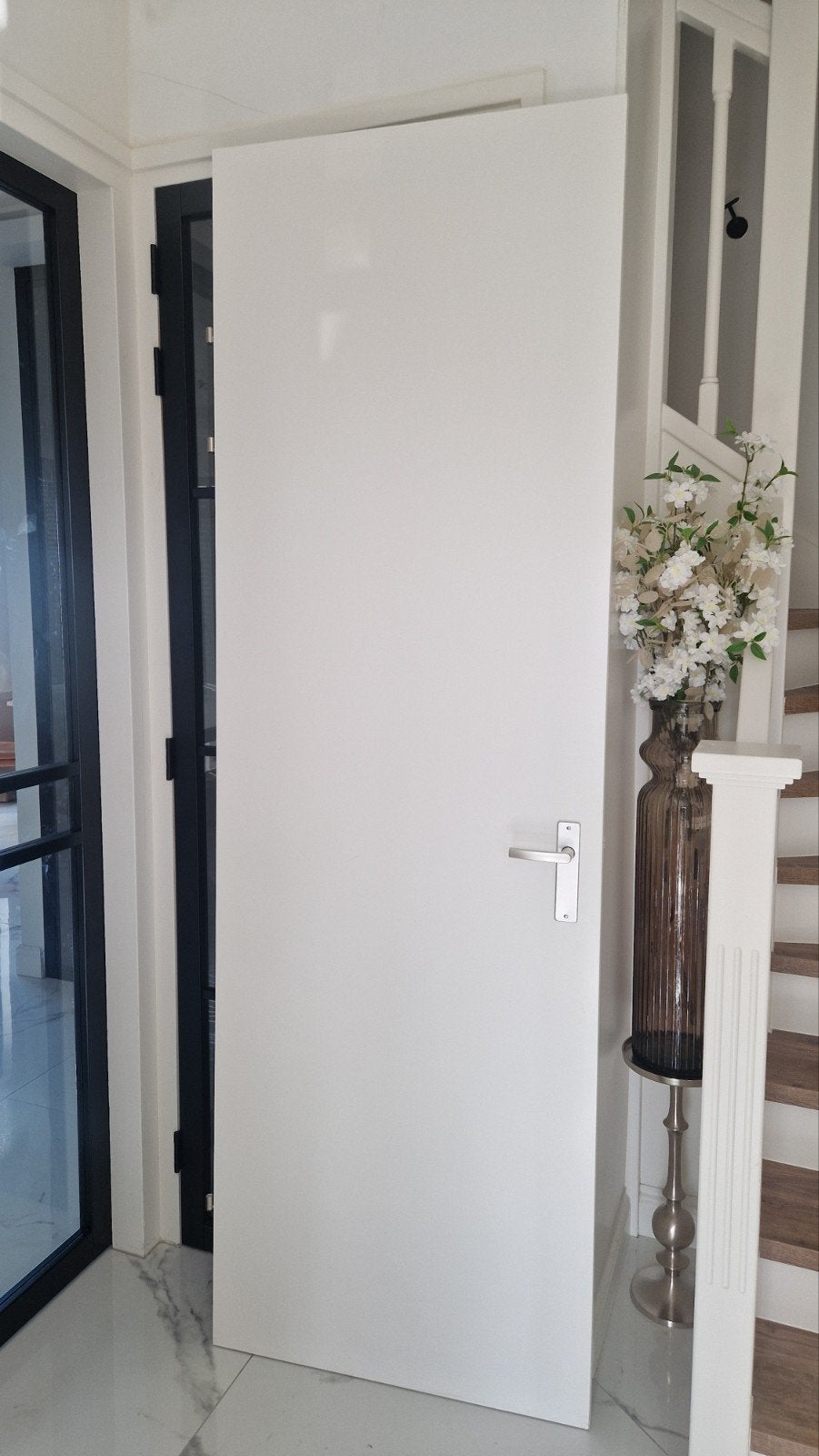 Witte opdek binnendeur met klink - 73 x 231.5 cm, Ophalen, Zo goed als nieuw, Binnendeur, 215 cm of meer