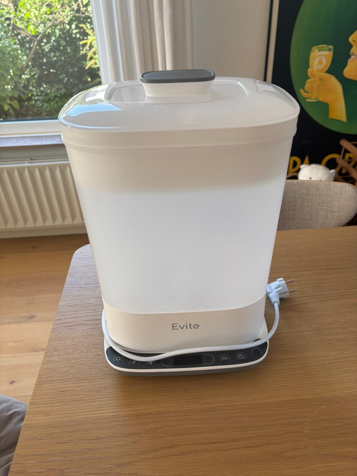 Evite flessen sterilisator baby met tang en maatbeker, Kinderen en Baby's, Ophalen, Zo goed als nieuw, Sterilisator