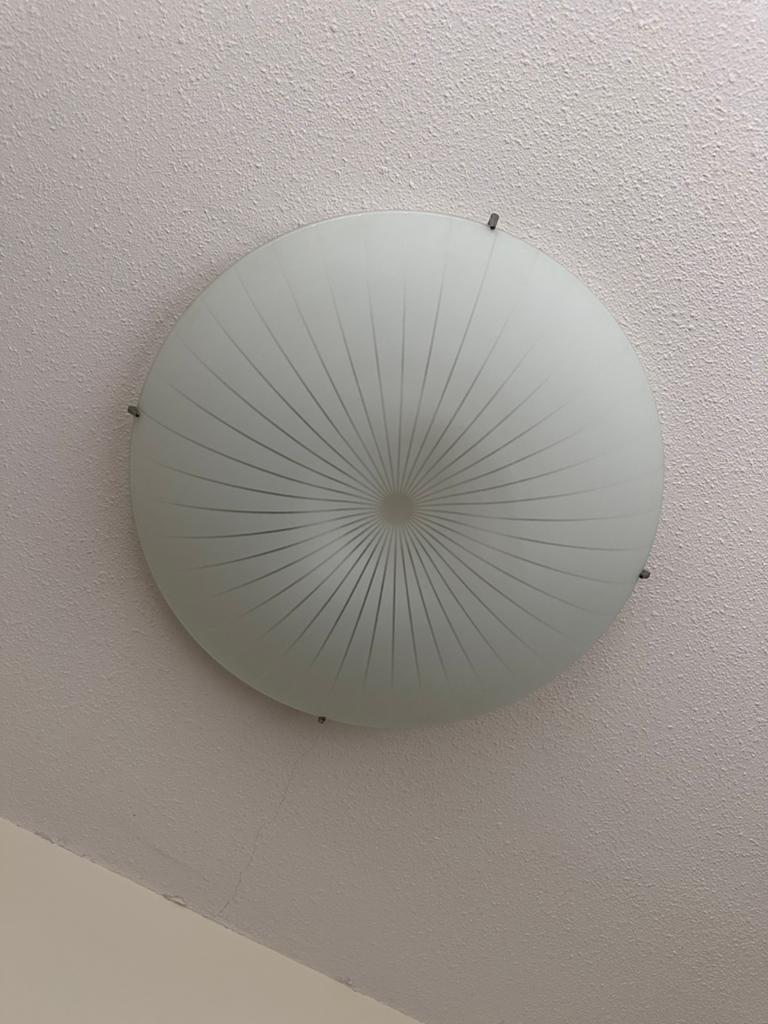 IKEA plafondlamp E27, 50cm diameter, mat glas, Huis en Inrichting, Lampen | Plafondlampen, Ophalen, Gebruikt, Glas