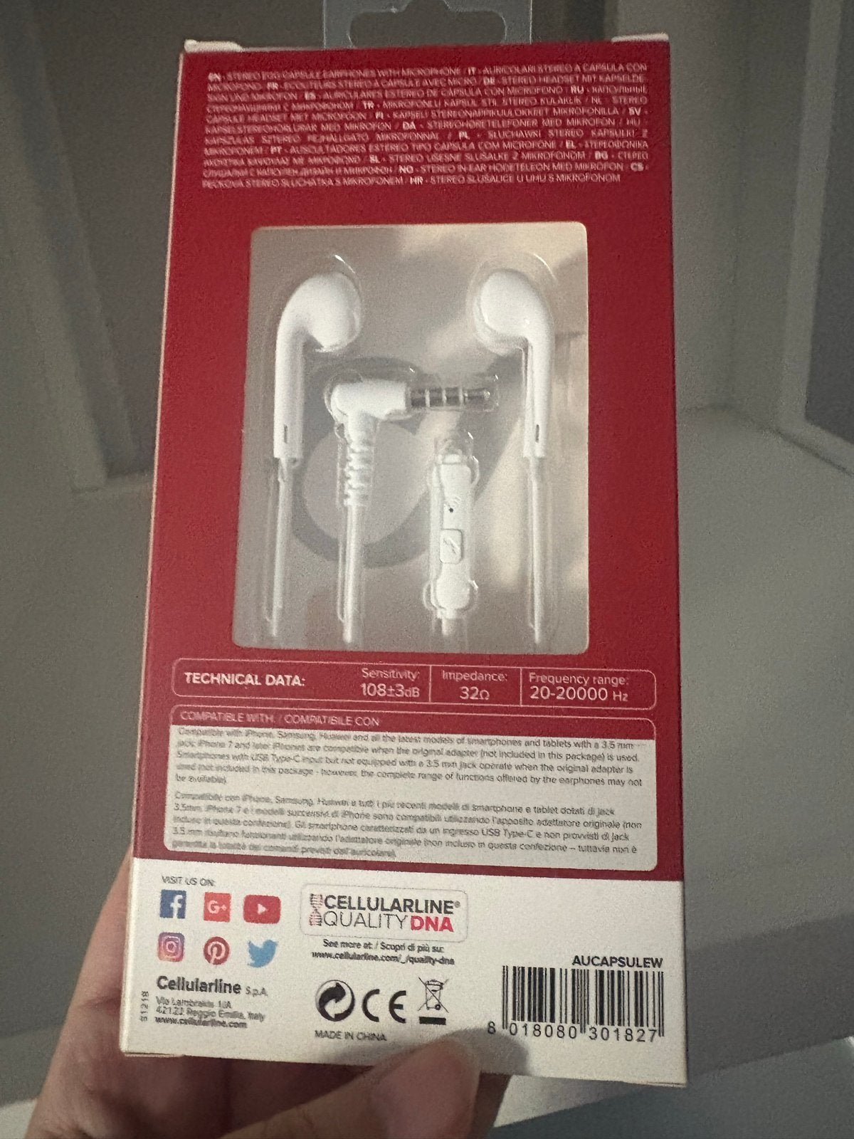 Cellularline Voice Capsule In-ear Koptelefoon Wit - oortjes, Overige merken, In-ear, Nieuw, Ophalen of Verzenden