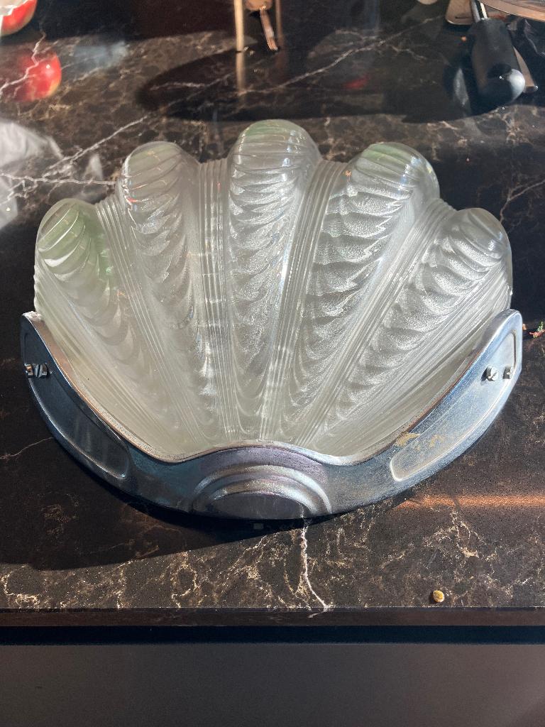 Art deco schelpen wandlamp, Ophalen of Verzenden, Gebruikt, Glas, Art deco