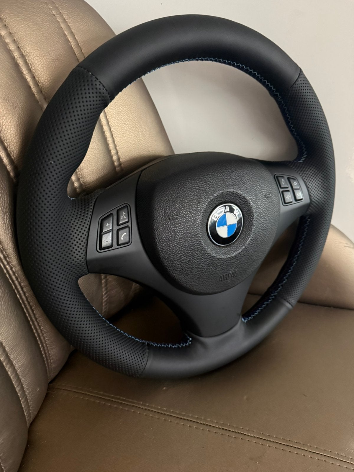 Bmw E81 E82 E87 E88 E90 E91 E92 E93 leder stuur, Auto-onderdelen, Interieur en Bekleding, Ophalen of Verzenden, BMW