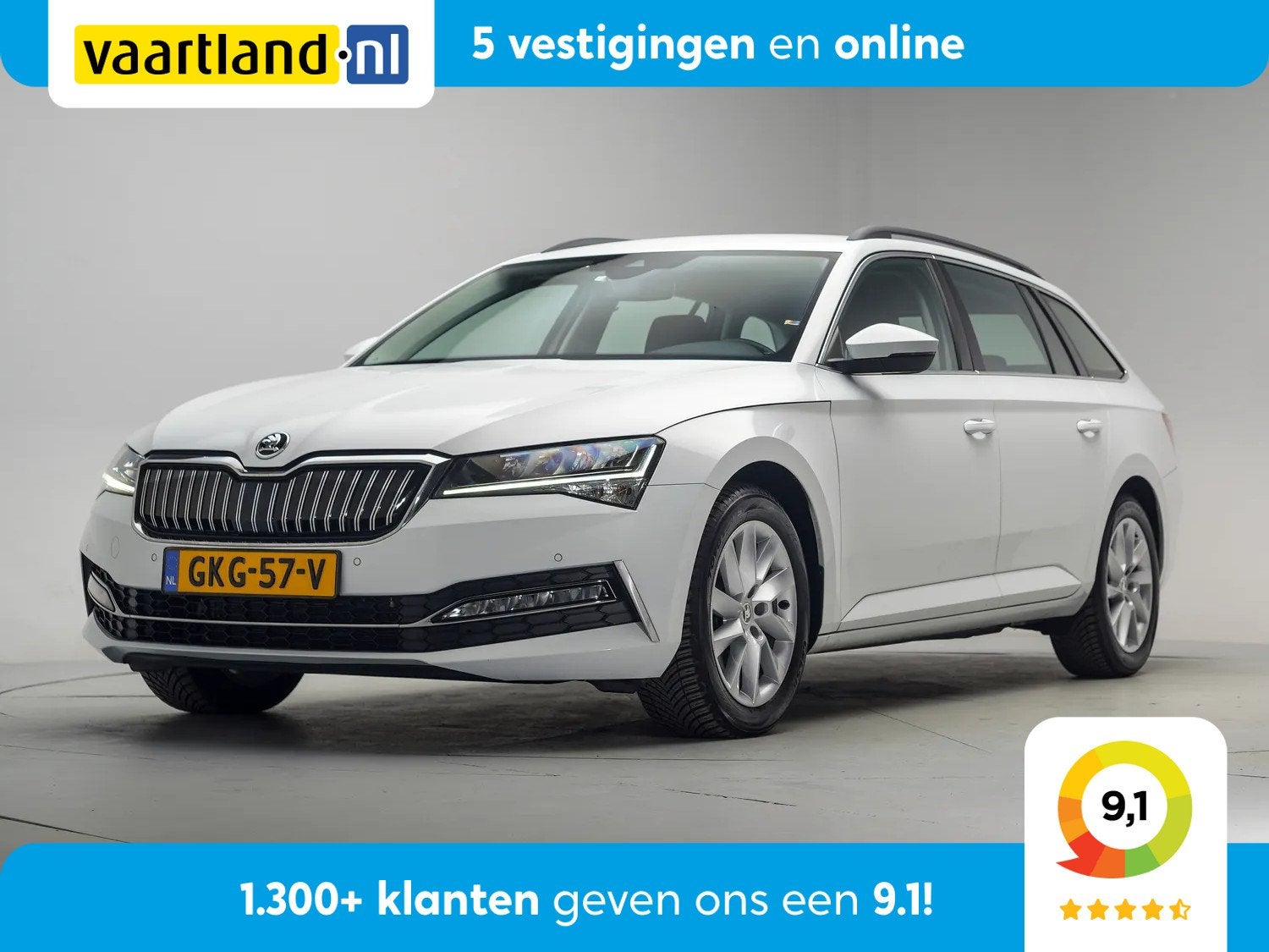 Skoda Superb combi 1.4 TSI iV Business Edition Plus [ Navi A, Auto's, Gebruikt, Verwarmde buitenspiegels, Wit, Plug-in hybride