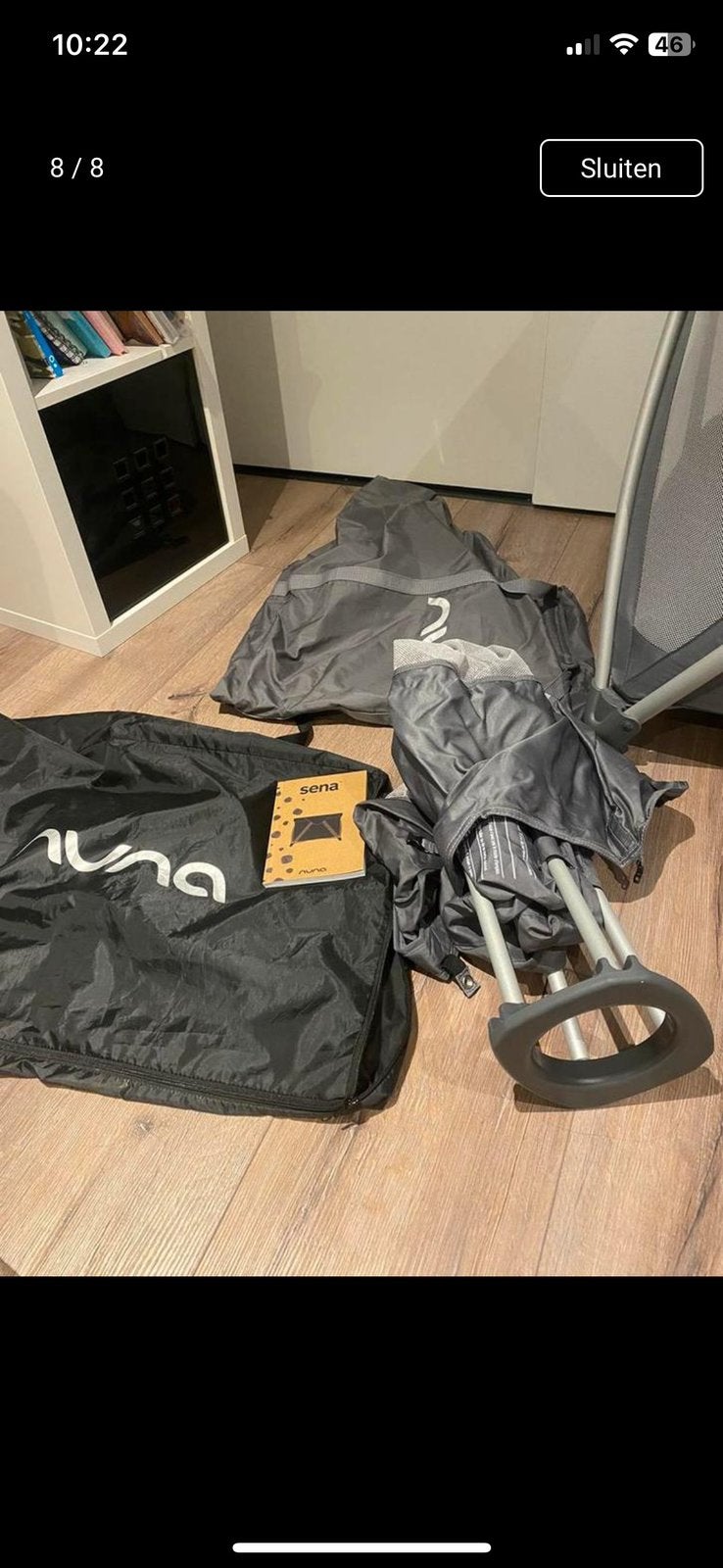 Campingbedje Nuna Sena, Ophalen, Zo goed als nieuw, Minder dan 140 cm, Minder dan 70 cm