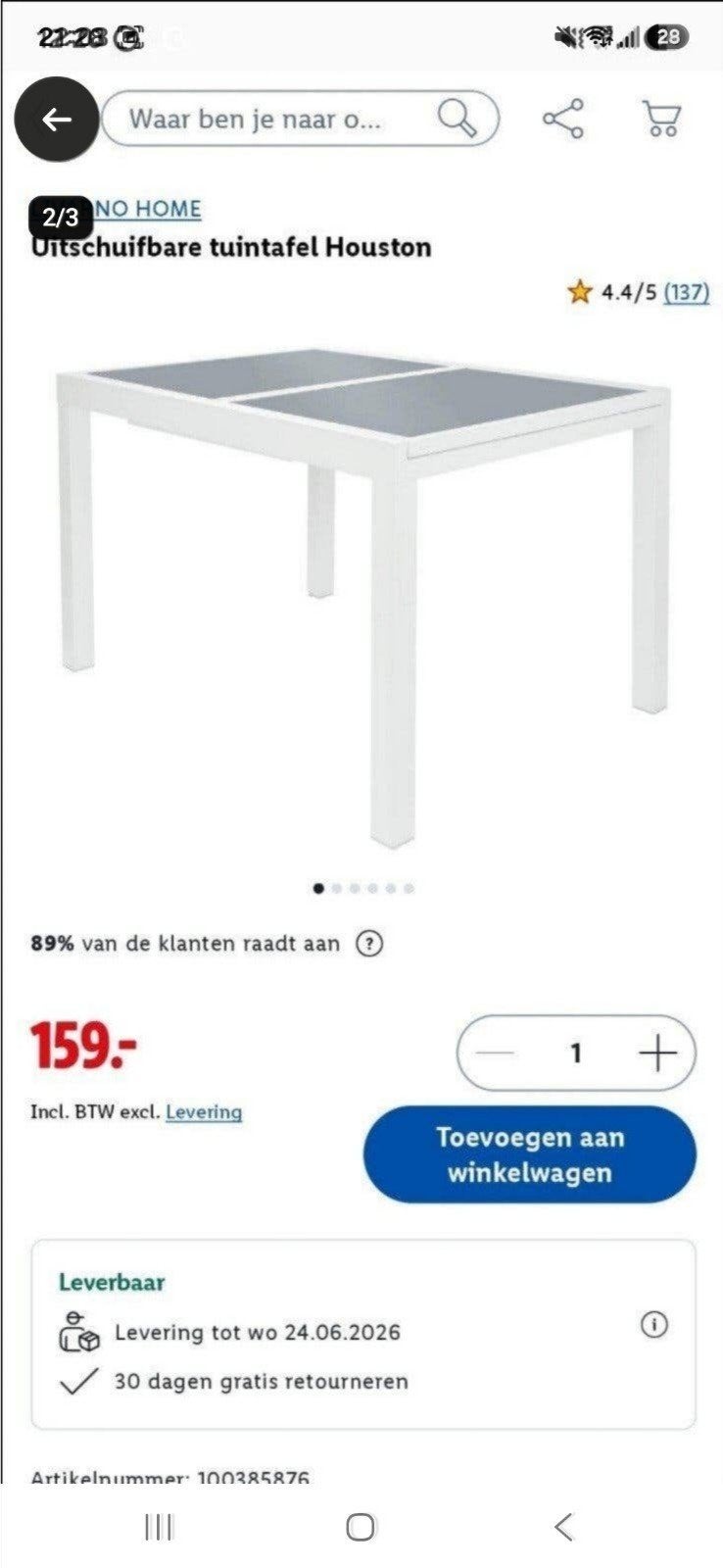 Uitschuifbare Tuintafel, Tuin en Terras, Ophalen of Verzenden, Nieuw, Rechthoekig, Aluminium